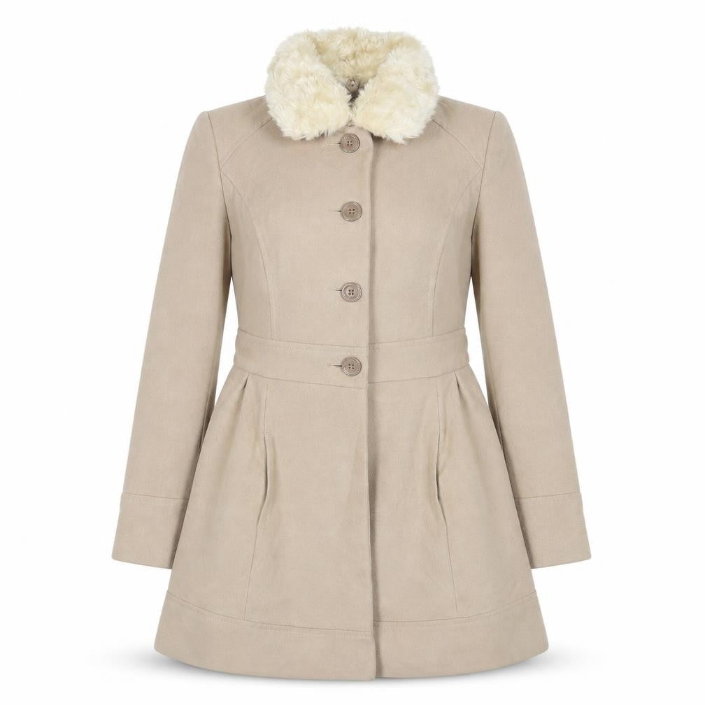 Dorothy Perkins Womens Beige Overcoat Coat Size 12 Button