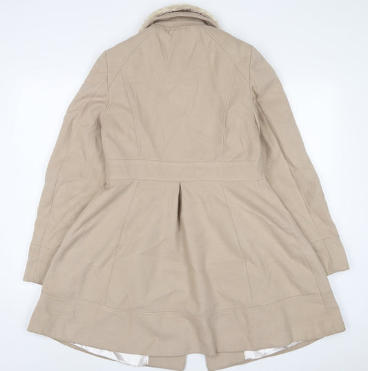 Dorthy Perkins Womens Beige Overcoat Coat Size 12 Button