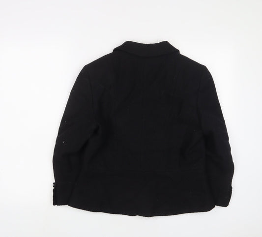 Marks and Spencer Womens Black Jacket Blazer Size 14 Button