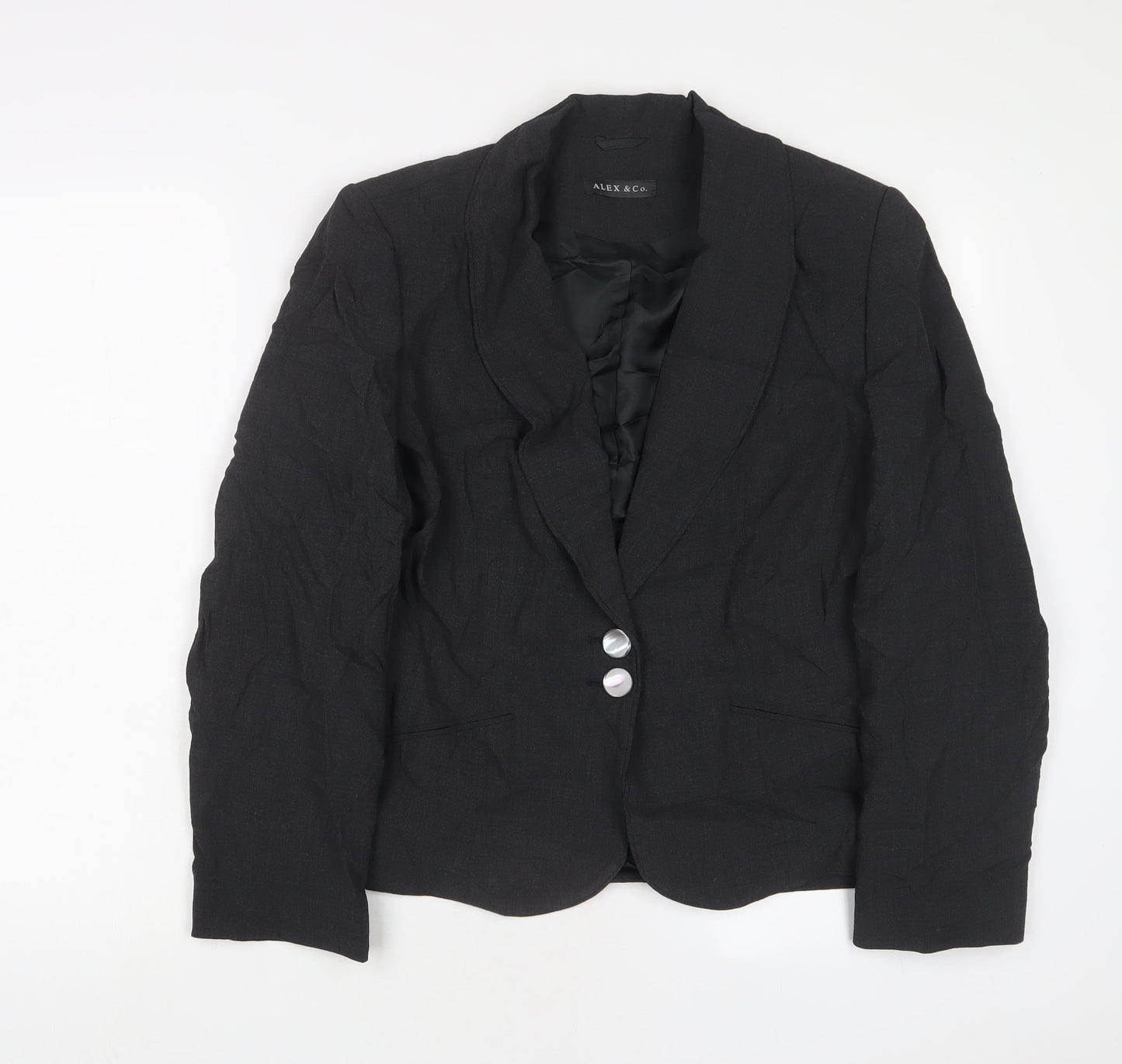 Alex & Co Womens Grey Jacket Blazer Size 14 Button