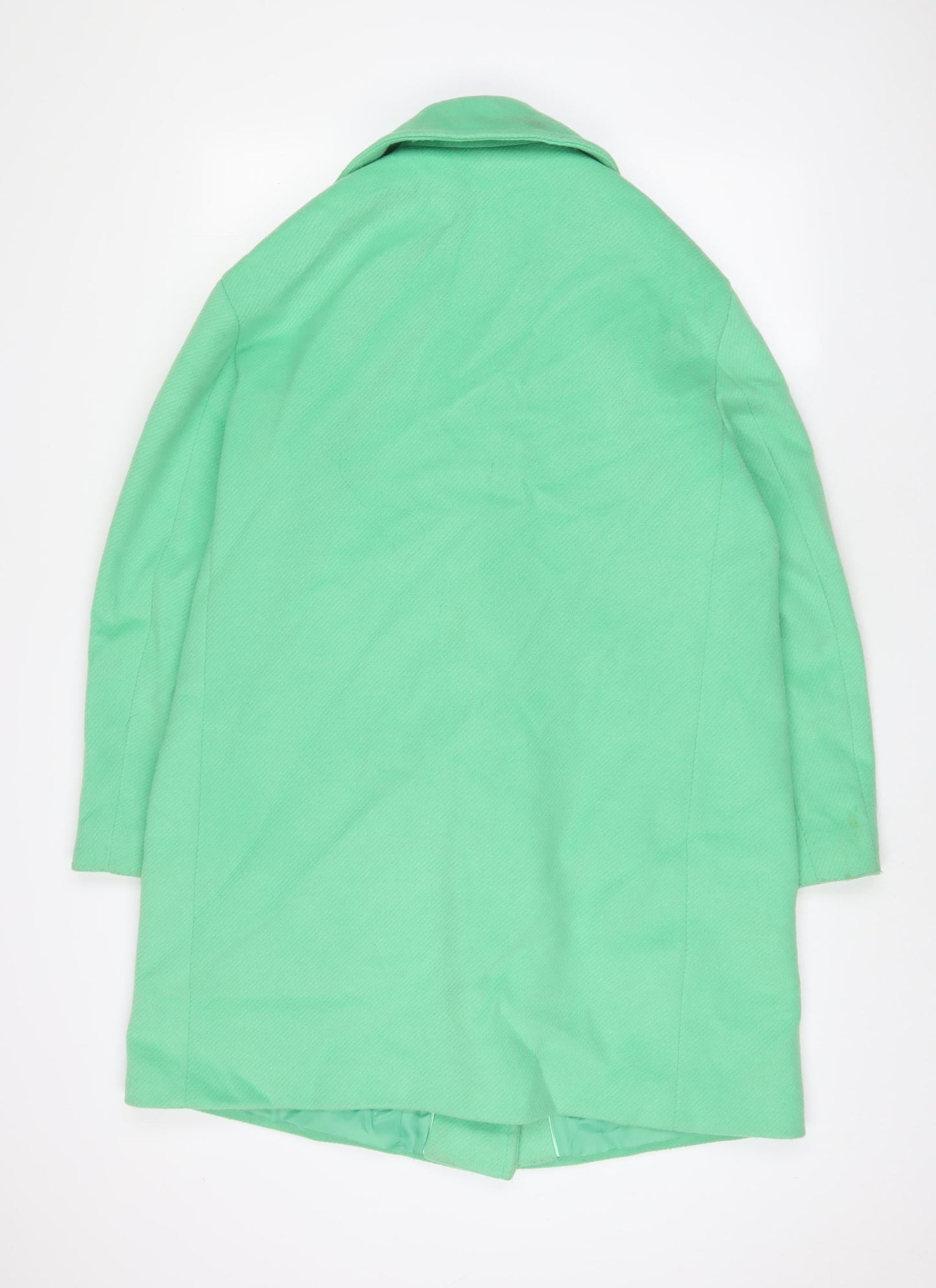 Marks and Spencer Womens Green Overcoat Coat Size 14 Button