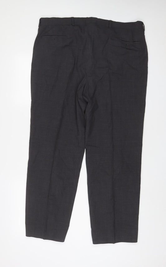ARMANI Mens Grey Wool Trousers Size 40 in L31 in Regular Zip