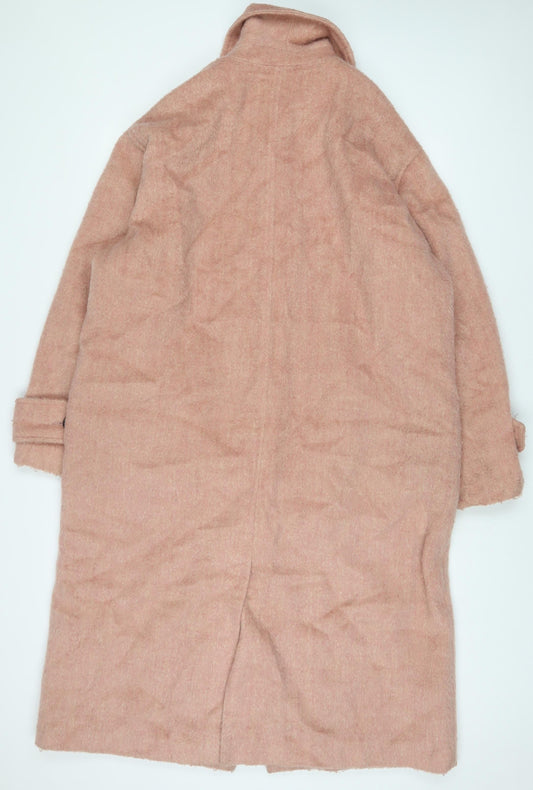 ASOS Womens Pink Overcoat Coat Size 10 Button