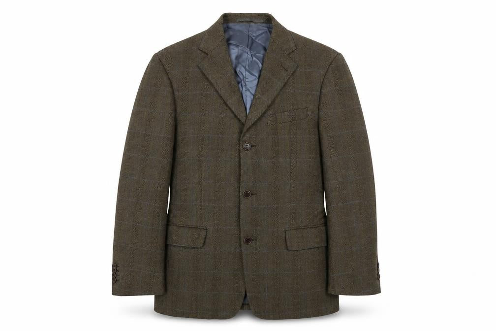 Mens 38 Chest Regular Racing Green Brown Three-Button