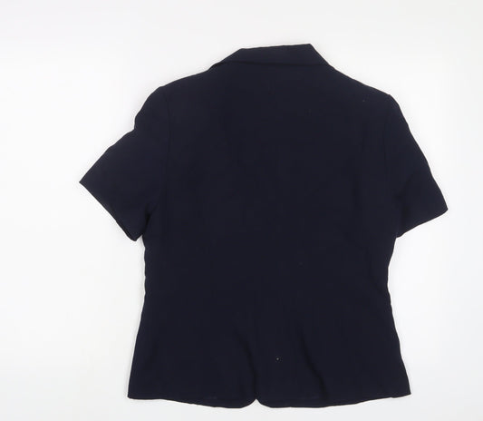 Damart Womens Blue Jacket Blazer Size 12 Button