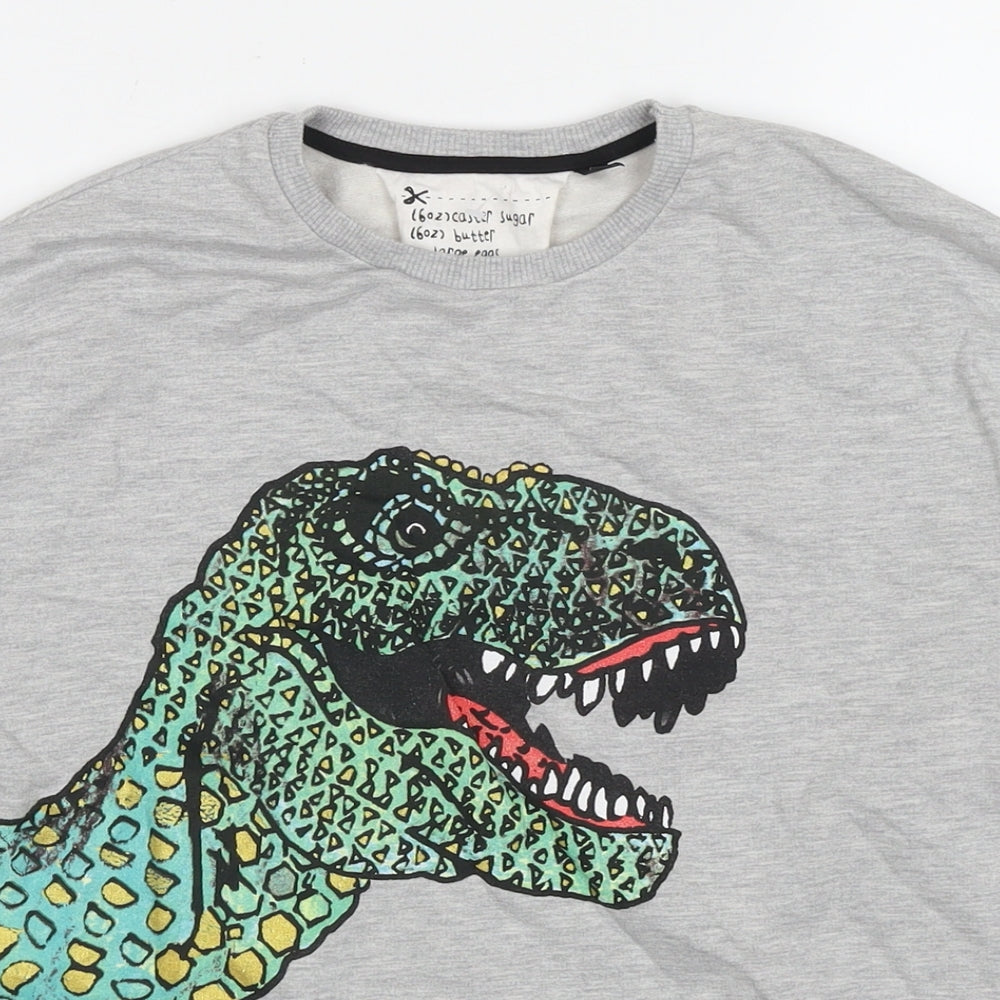 Topshop Womens Grey Cotton Pullover Sweatshirt Size XS Pullover - Dinosaur