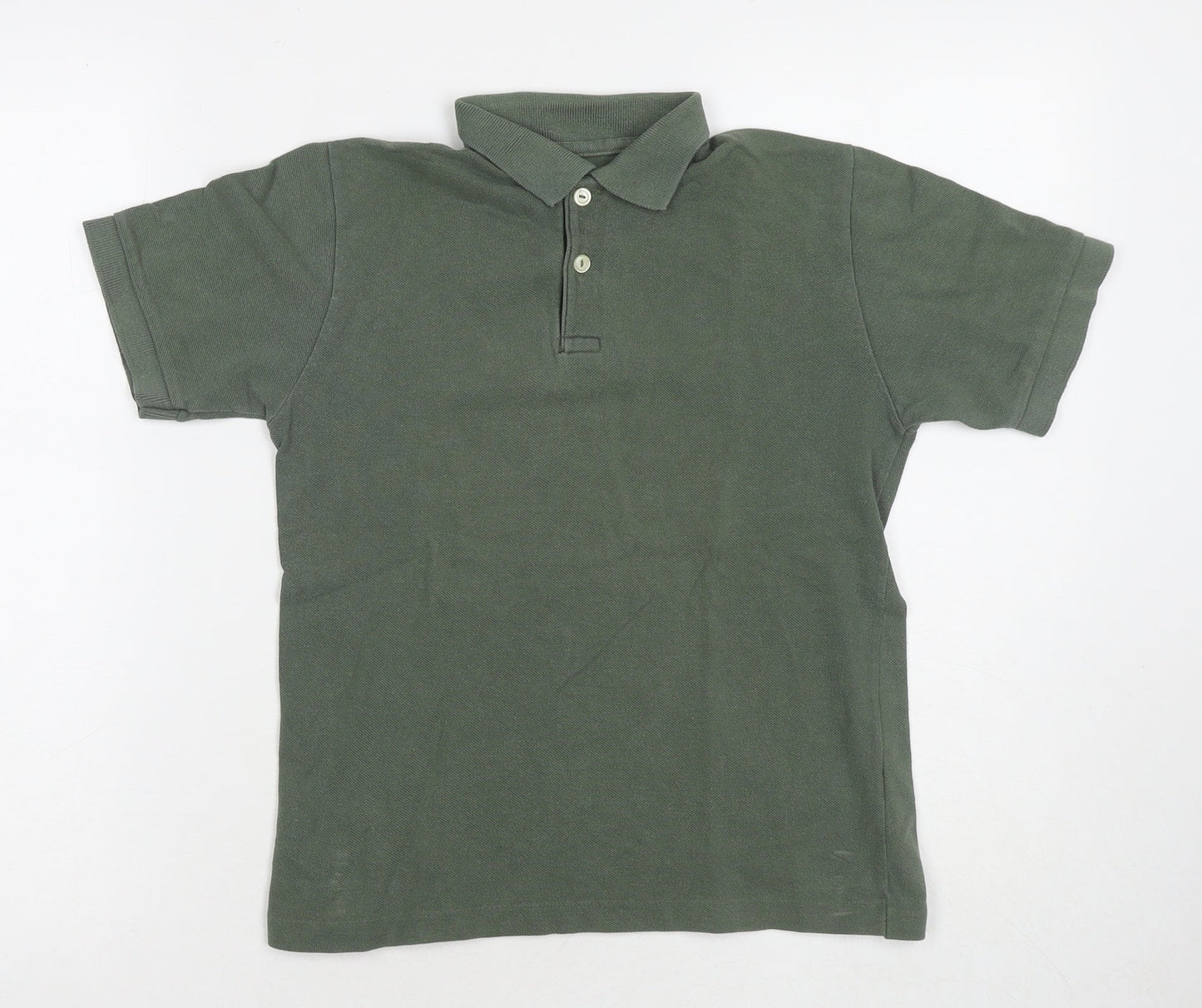 St Michael Boys Green Cotton Pullover Polo Size 9-10 Years Collared Pullover