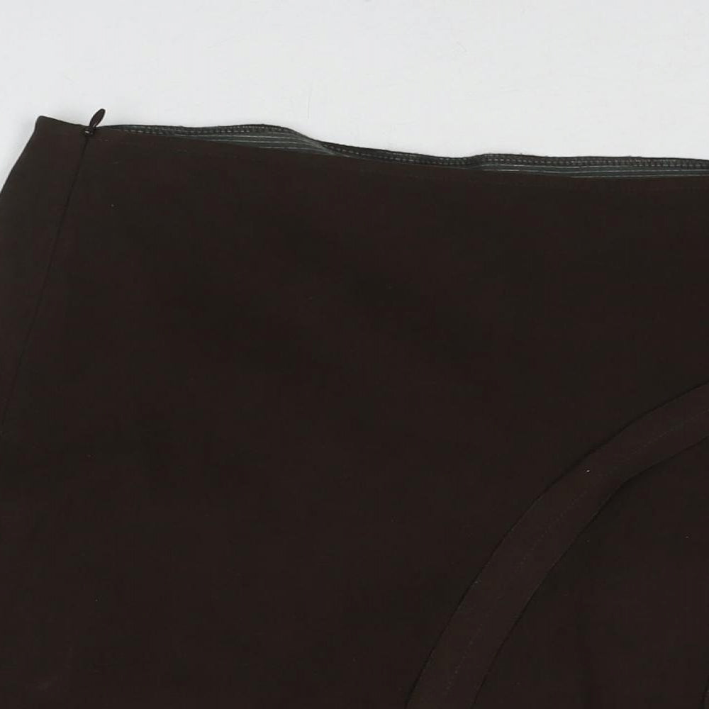 MK One Womens Brown Polyester A-Line Skirt Size 34 in Zip