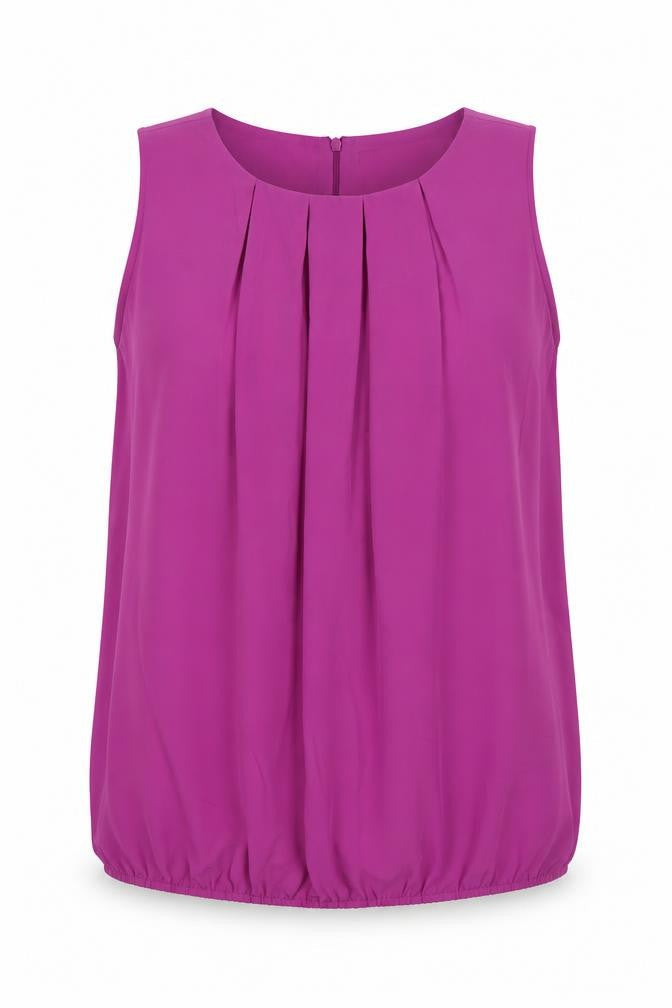 M&Co Womens Purple Polyester Basic Tank Size 12 Round Neck