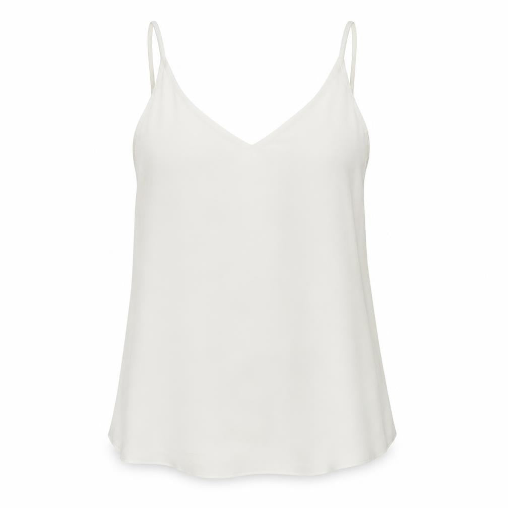 River Island Womens White Polyester Basic Tank Size 10 V-Neck