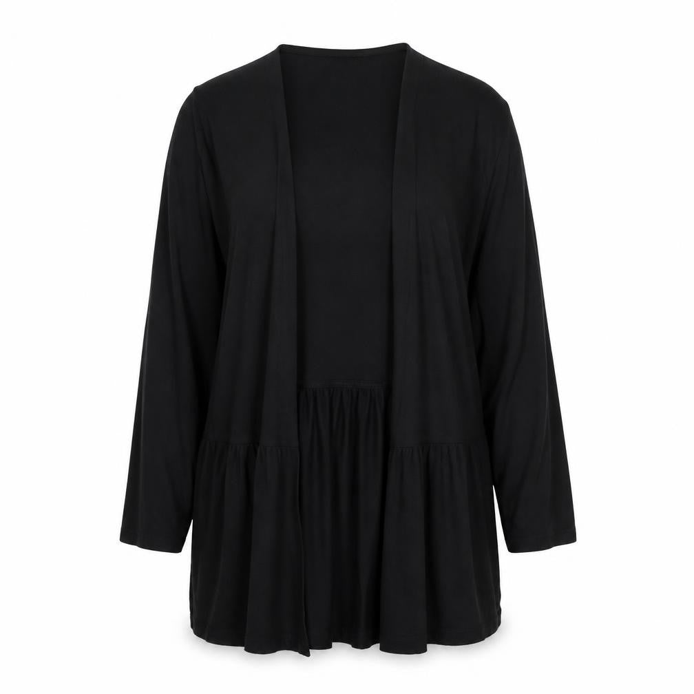 Marks and Spencer Womens Black Viscose Kimono T-Shirt Size 14 V-Neck