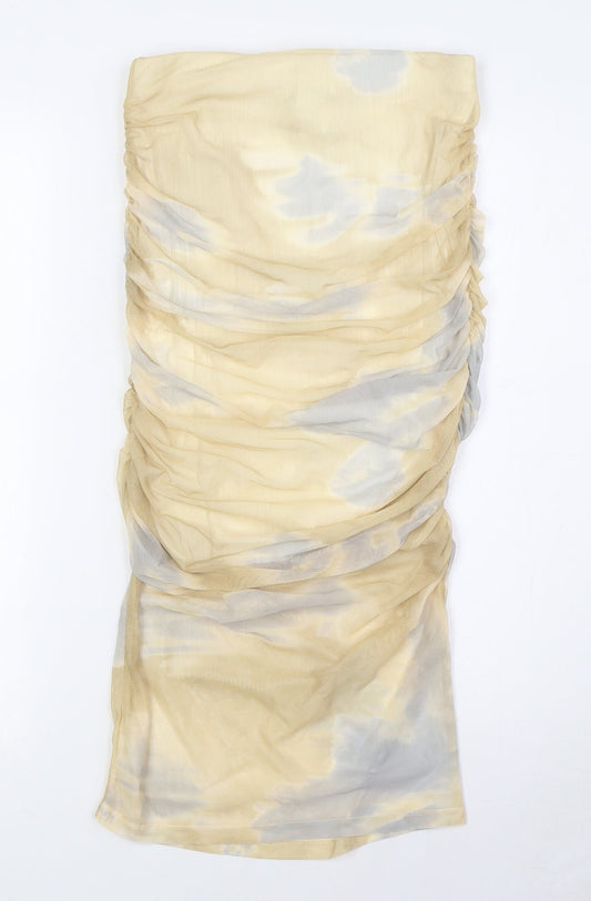 Zara Womens Beige Viscose Straight & Pencil Skirt Size S