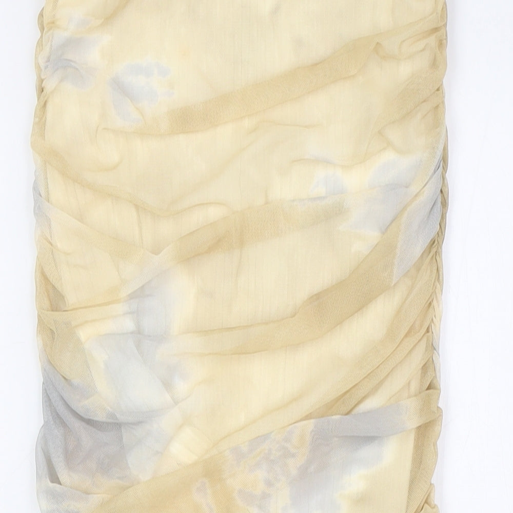 Zara Womens Beige Viscose Straight & Pencil Skirt Size S