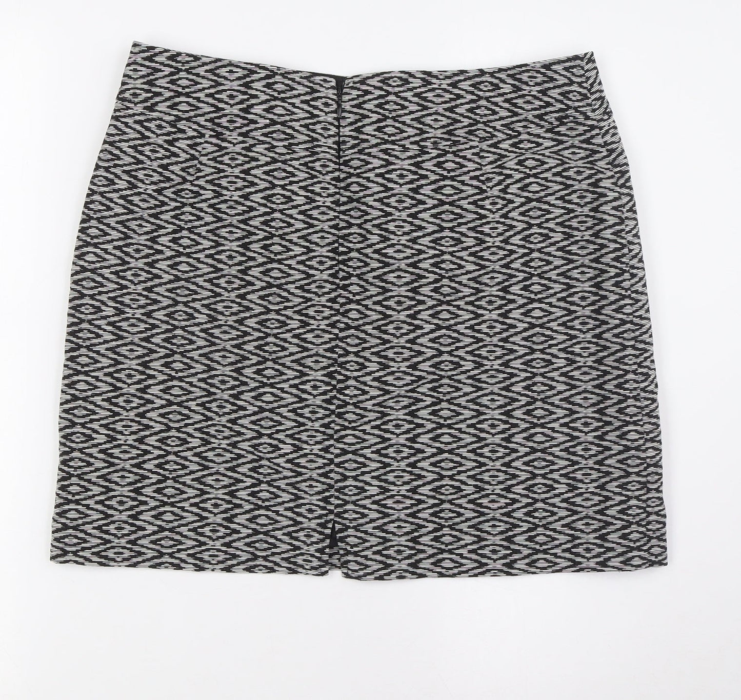 Jobis Womens Black Cotton A-Line Skirt Size 12 Zip