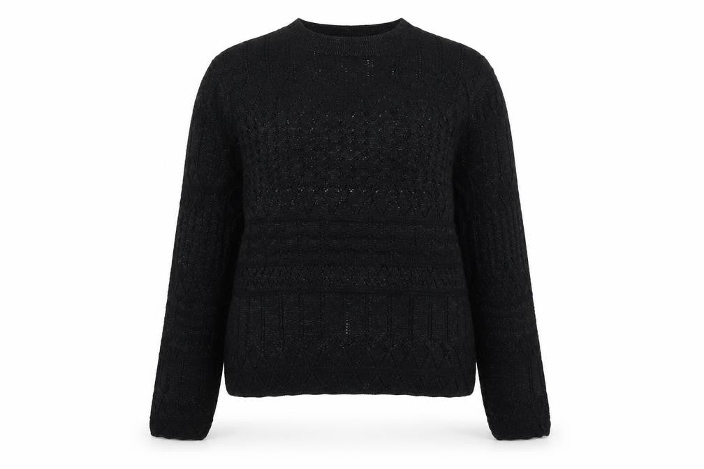 Marks and Spencer Womens Black Crew Neck Viscose Pullover Jumper Size M