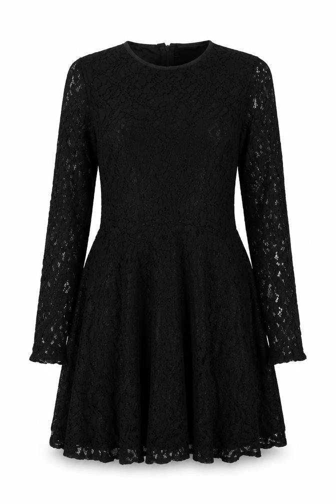 John Zack Womens Black Polyester A-Line Size 10 Round Neck Zip - Lace Overlay