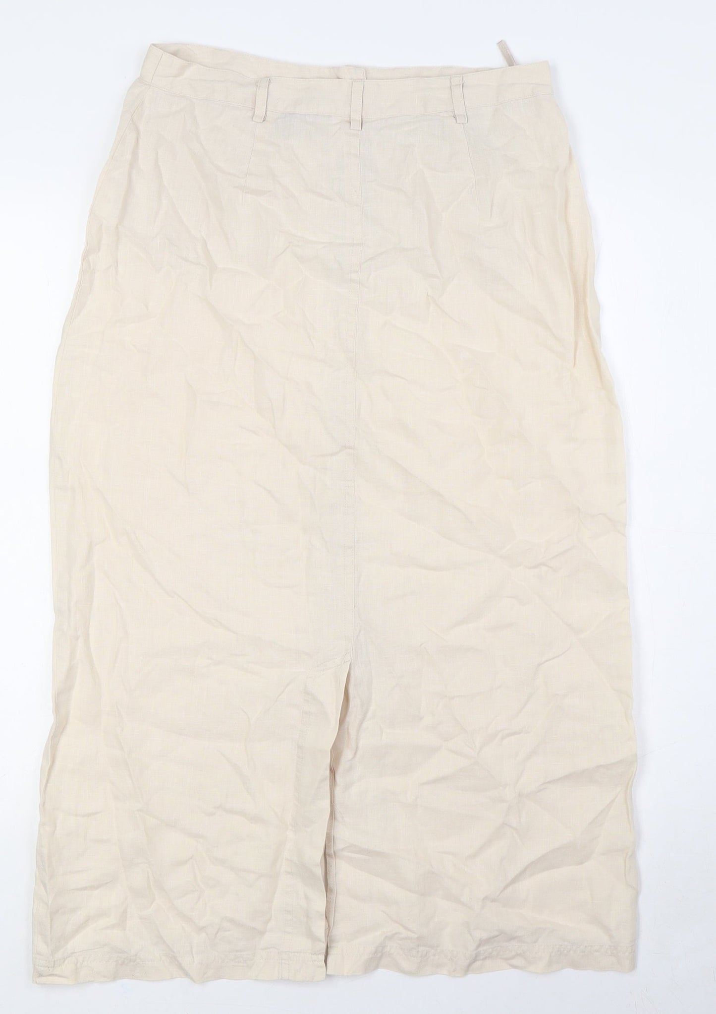 DASH Womens Beige Polyester A-Line Skirt Size 12 Zip - Front Pockets