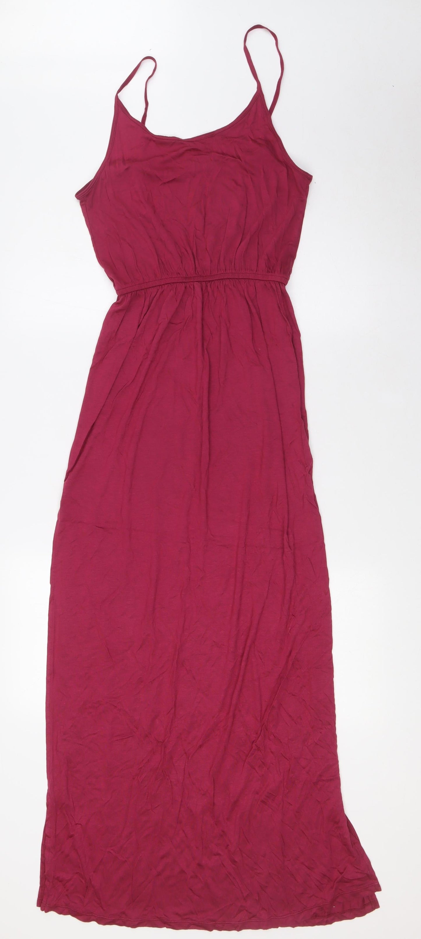 Divided by H&M Womens Red Viscose A-Line Size S Scoop Neck