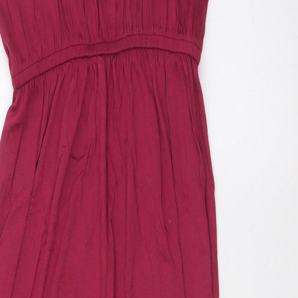 Divided by H&M Womens Red Viscose A-Line Size S Scoop Neck