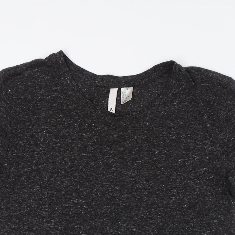 Divided by H&M Mens Grey Polyester T-Shirt Size S Round Neck - Flecked