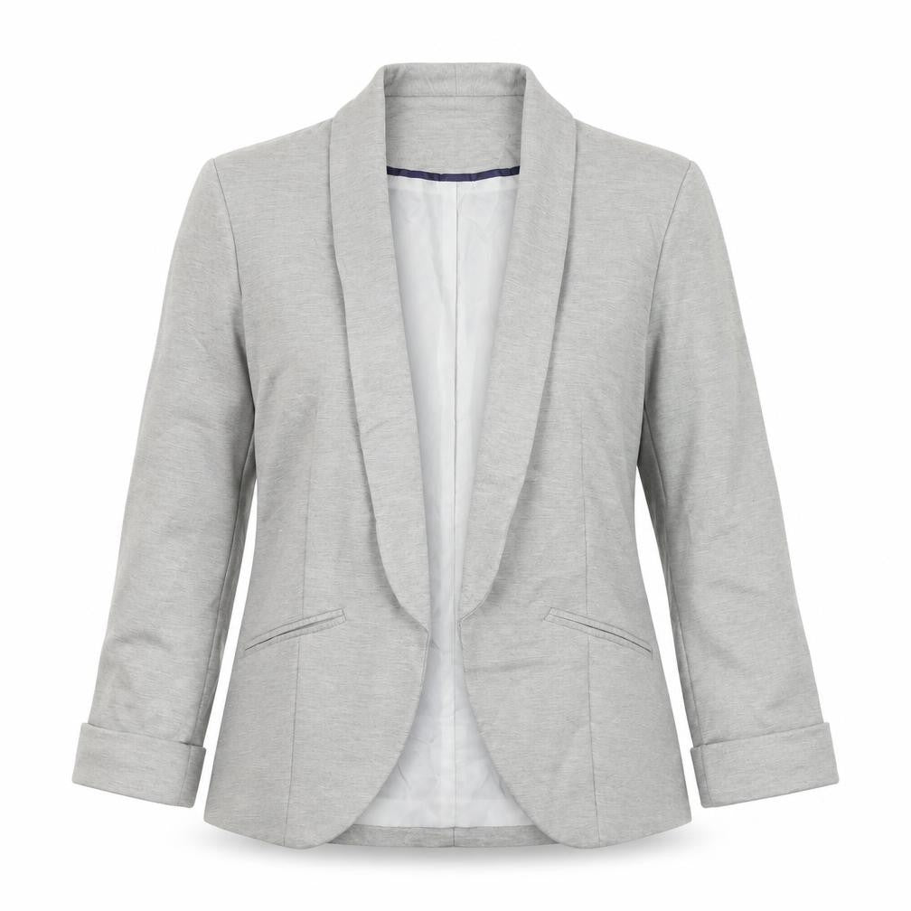 Front view of Miss Selfridge women’s grey jacket, size UK 10