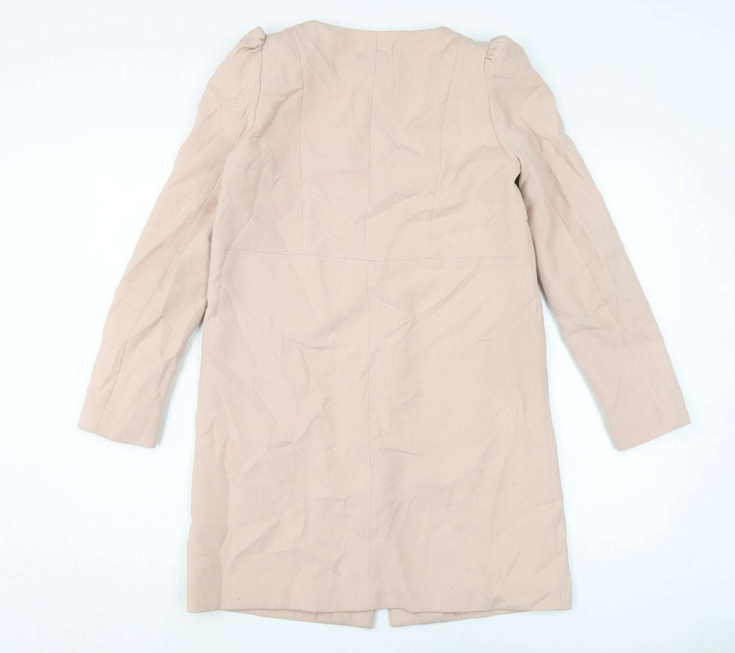 H&M Womens Pink Overcoat Coat Size 8 Zip