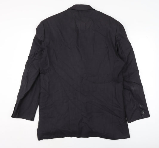 Dress for Success Mens Grey Jacket Size L Button