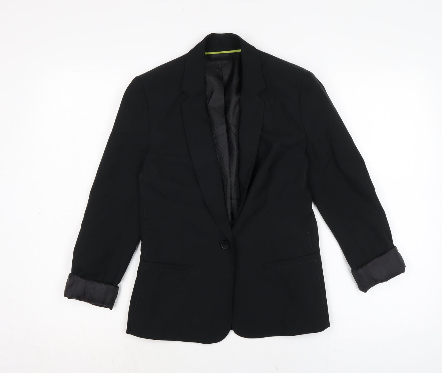 New Look Womens Black Jacket Size 6 Button