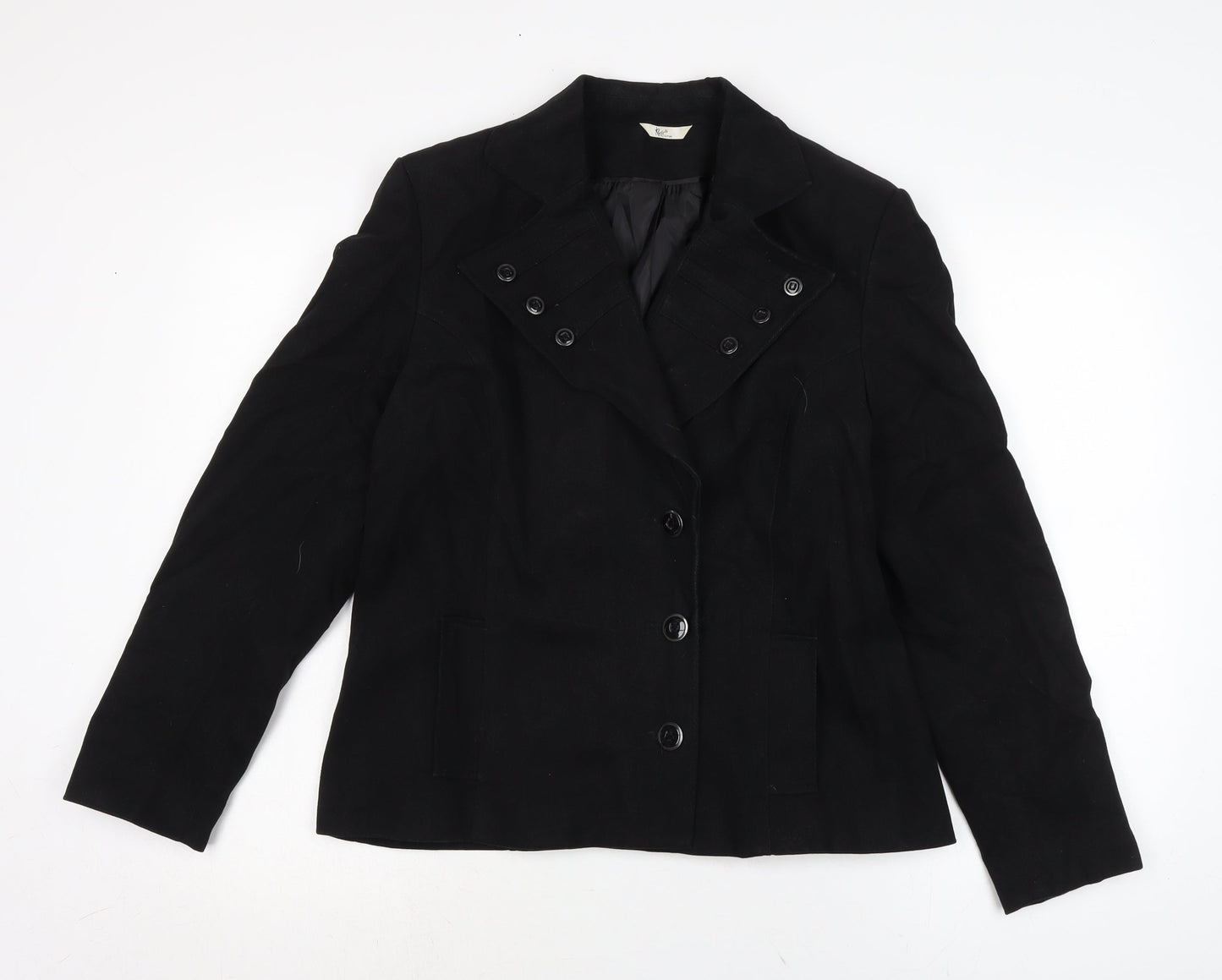 Klass Womens Black Jacket Size 16 Button