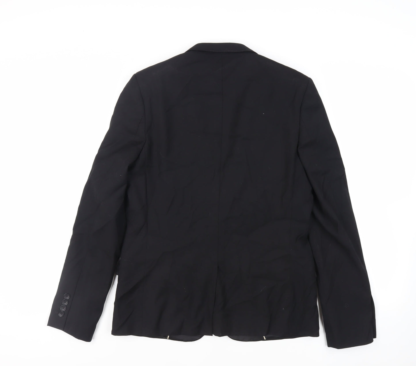 Topman Mens Black Polyester Tuxedo Suit Jacket Size 40 Regular