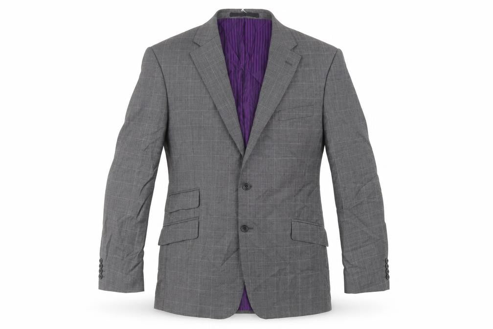 Marks and Spencer Mens Grey Check Wool Jacket Suit Jacket Size 44 Regular