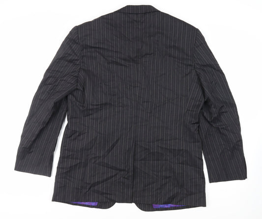 Life and Limb Mens Grey Striped Wool Jacket Suit Jacket Size 44 Regular