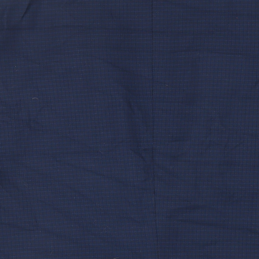 Fellini Mens Blue Plaid Polyester Jacket Suit Jacket Size 46 Regular