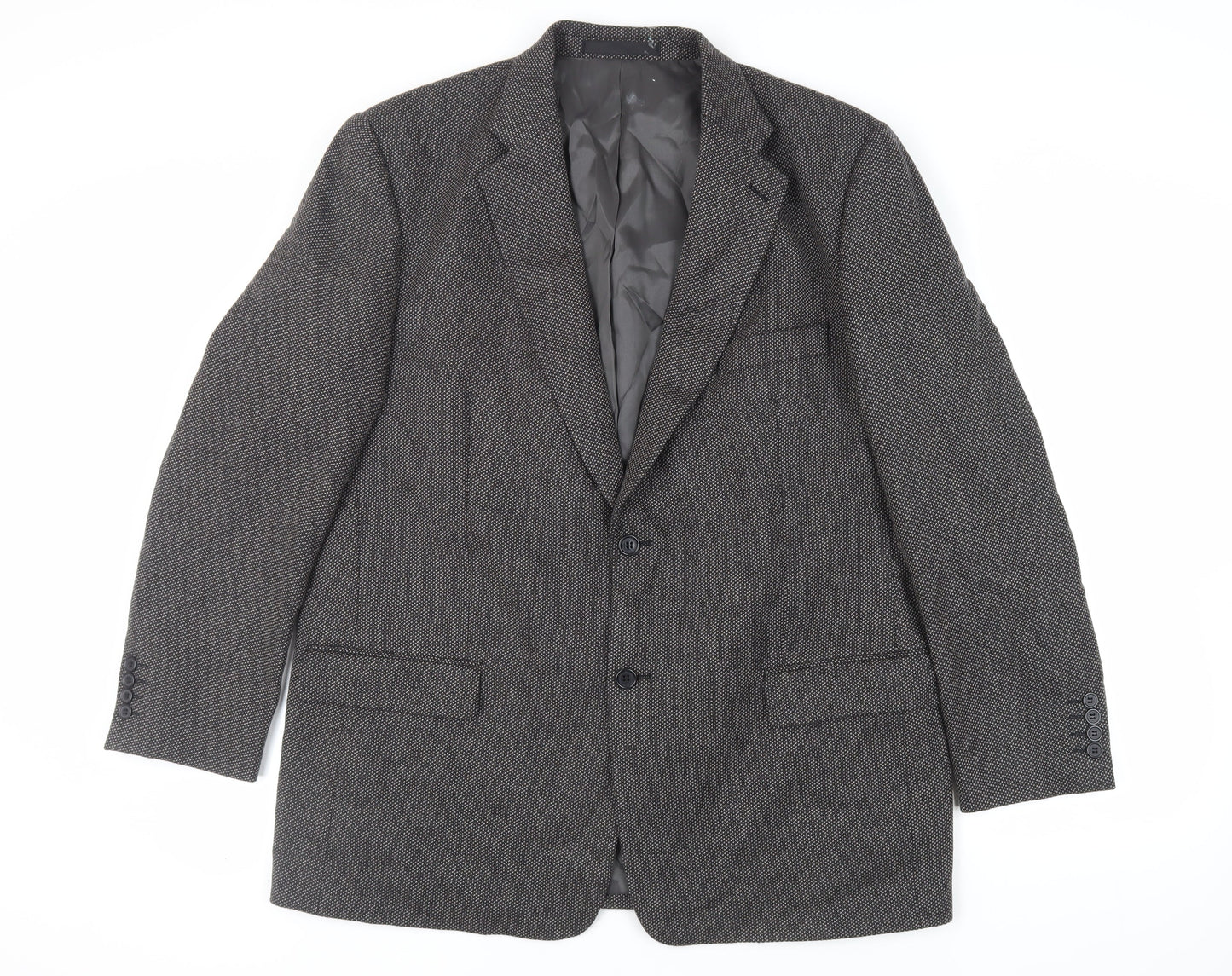 Marks and Spencer Mens Grey Wool Jacket Blazer Size 46 Regular
