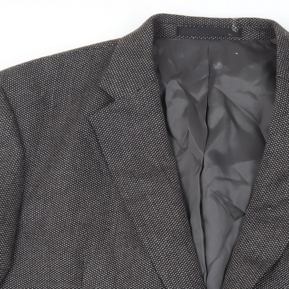 Marks and Spencer Mens Grey Wool Jacket Blazer Size 46 Regular