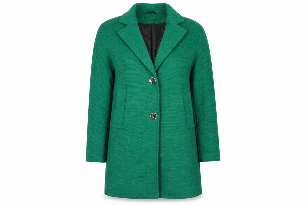 Marks & Spencer Womens Green Pea Coat Coat Size 10 Button
