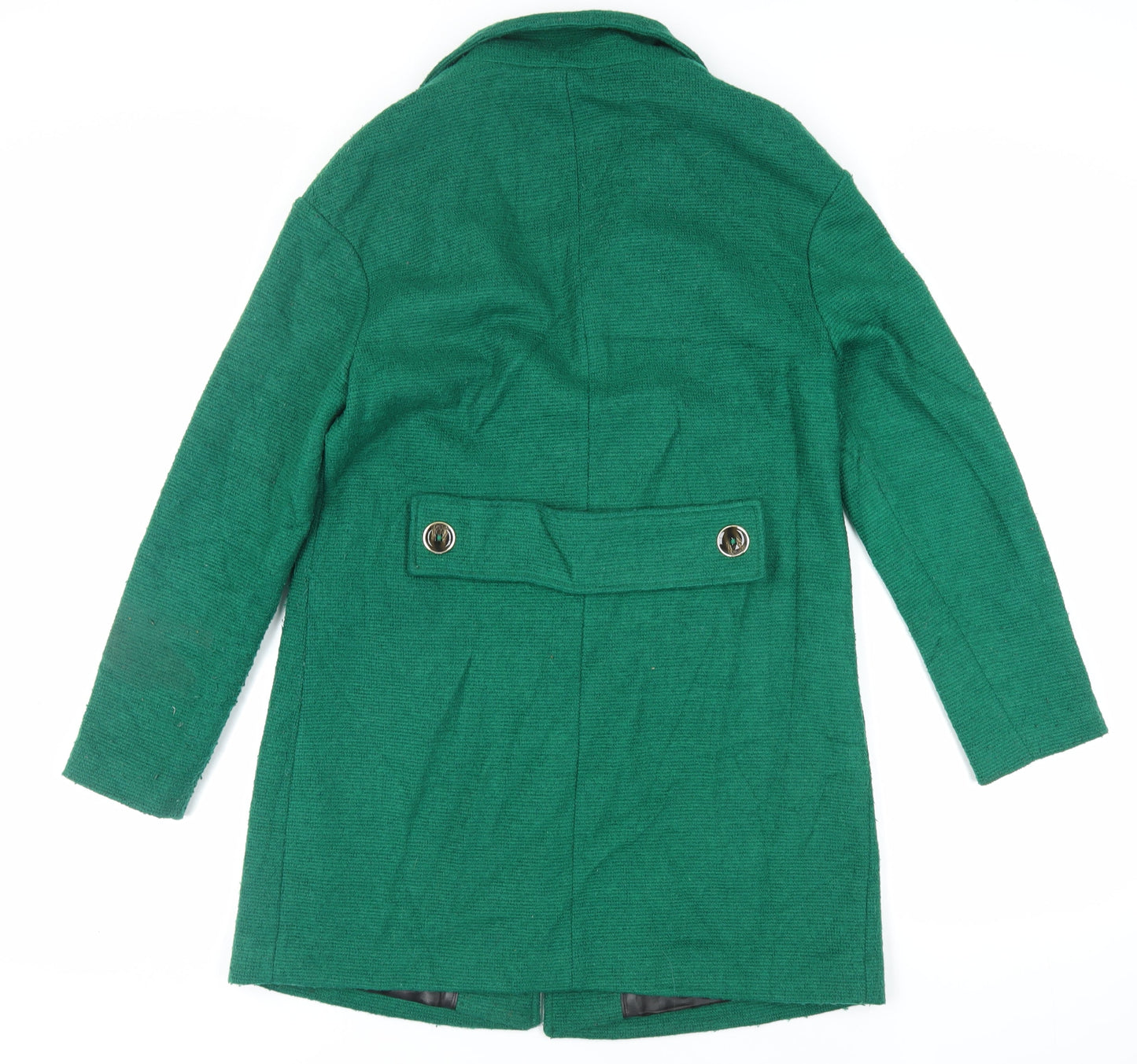 Marks and Spencer Womens Green Pea Coat Coat Size 10 Button