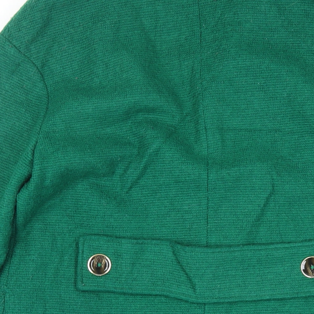 Marks and Spencer Womens Green Pea Coat Coat Size 10 Button