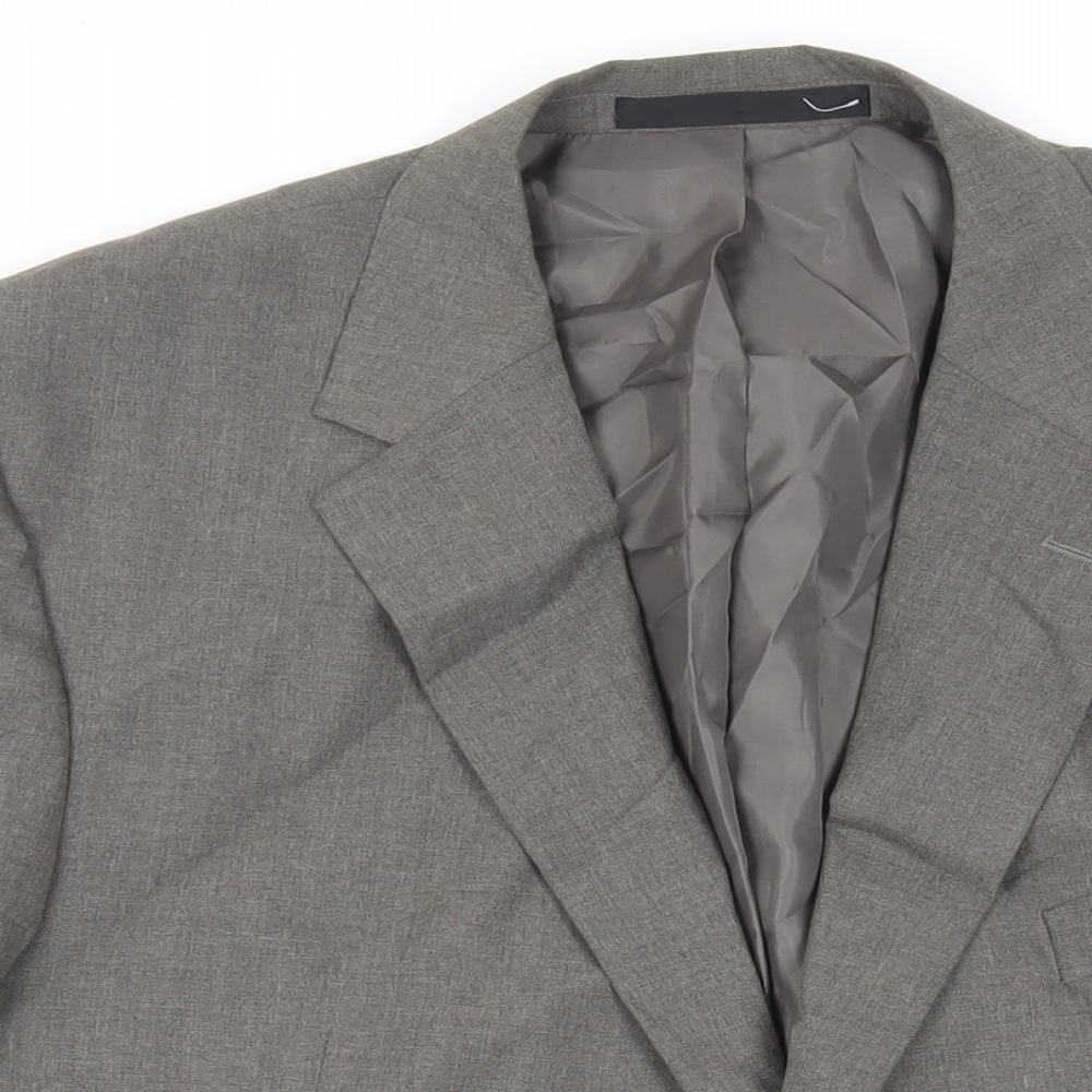 Marks and Spencer Mens Grey Polyester Jacket Suit Jacket Size 46 Regular