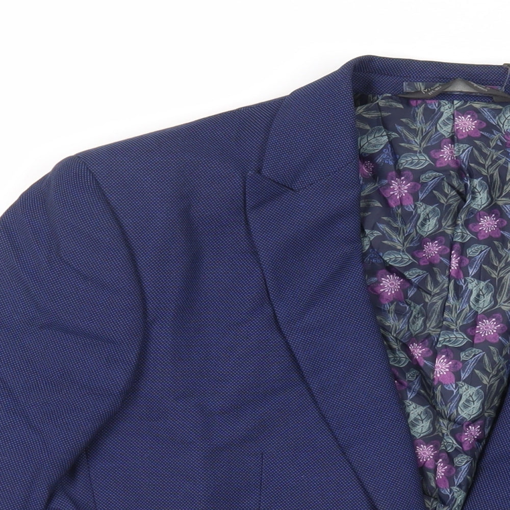 Marks and Spencer Mens Blue Polyester Jacket Suit Jacket Size 40 Regular