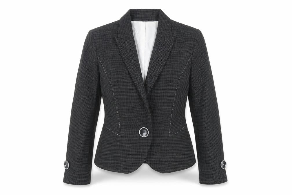 Marks & Spencer Womens Black Polka Dot Jacket Blazer Size 12 Button