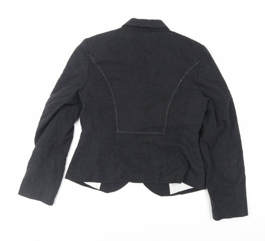Marks and Spencer Womens Black Polka Dot Jacket Blazer Size 12 Button