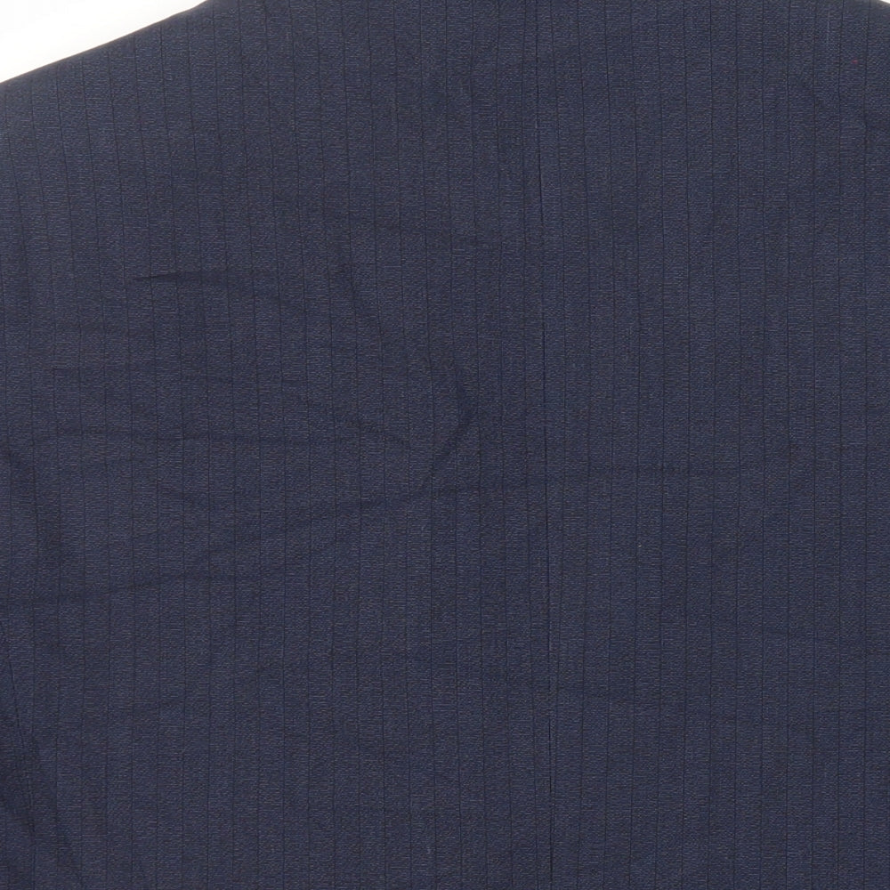 Marks and Spencer Mens Blue Striped Polyester Jacket Suit Jacket Size 40 Regular