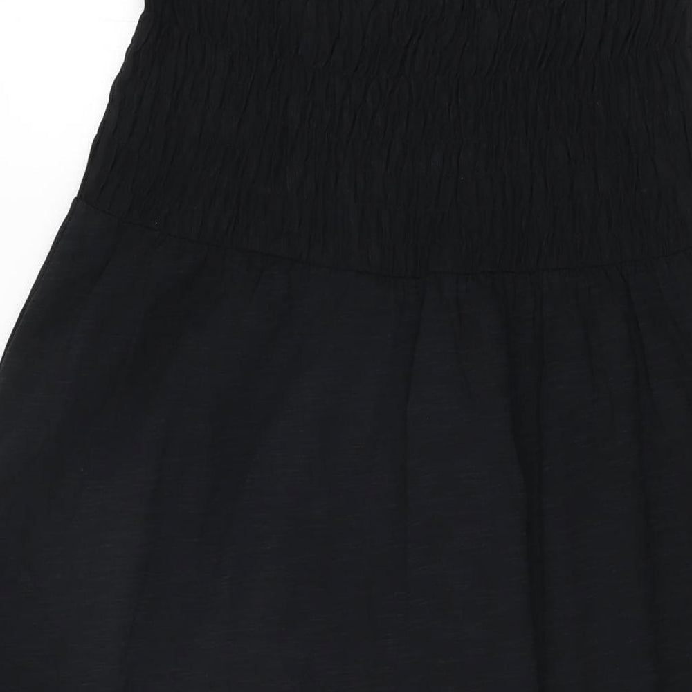 Marks and Spencer Womens Black Cotton Shift Size 8 Off the Shoulder Pullover