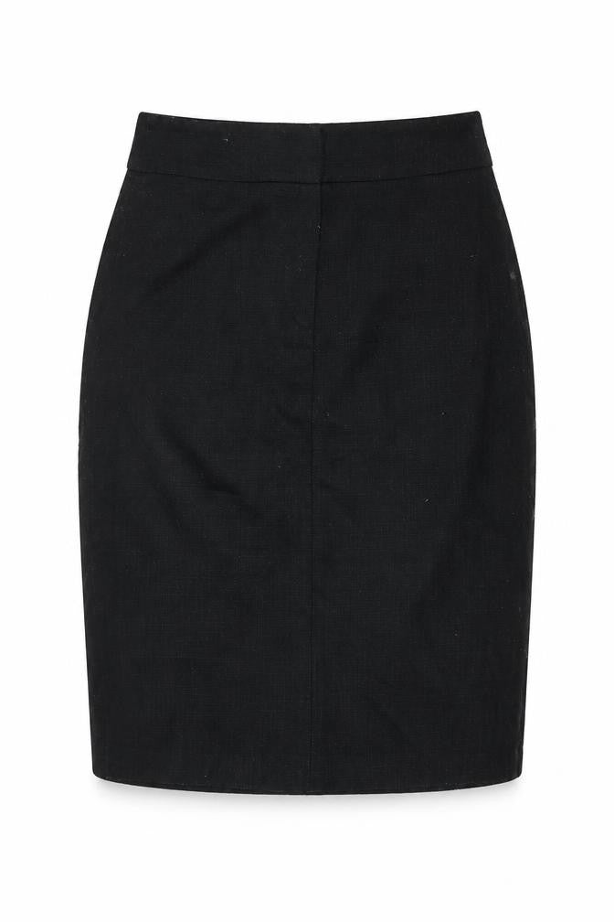 Marks and Spencer Womens Black Viscose Straight & Pencil Skirt Size 10 Zip