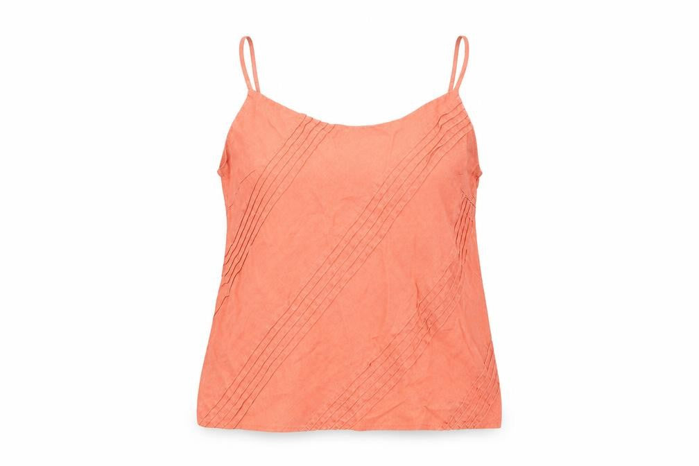 Marks and Spencer Womens Red Linen Camisole T-Shirt Size 12 Round Neck