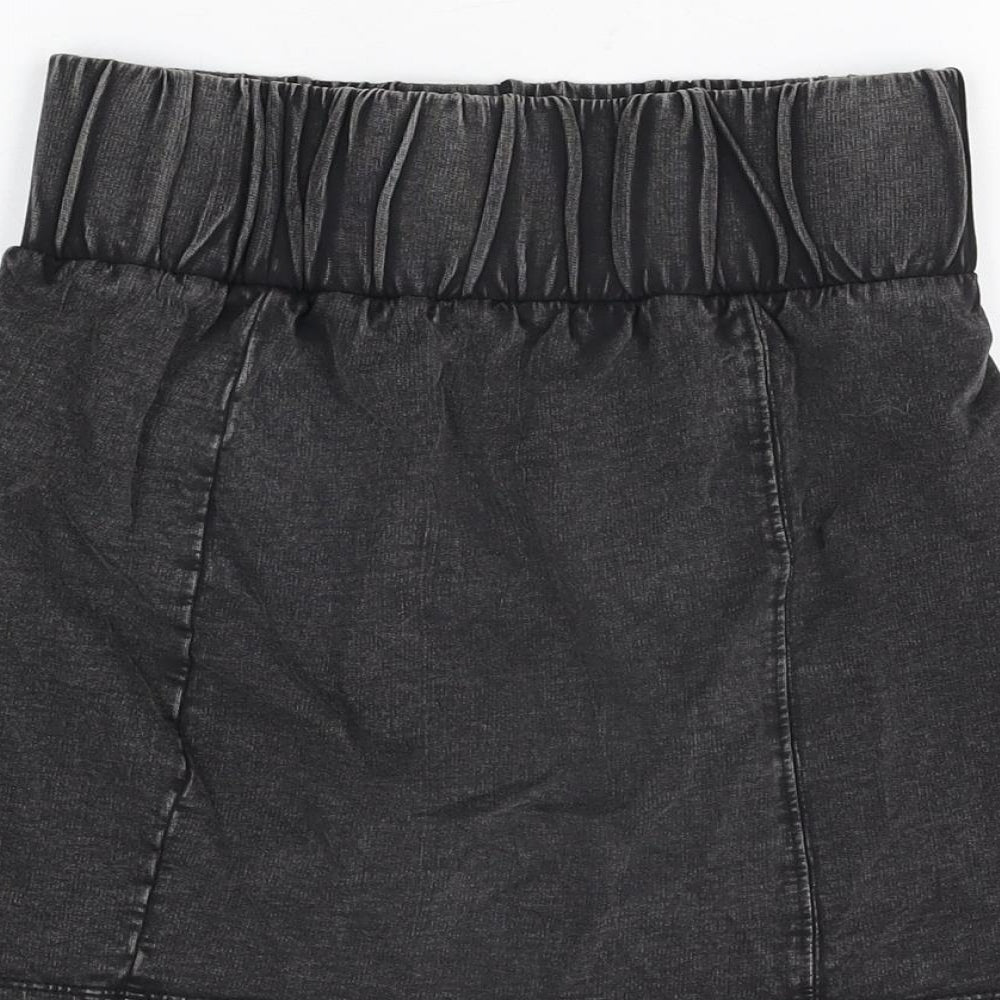 ASOS Womens Black Cotton Mini Skirt Size 10