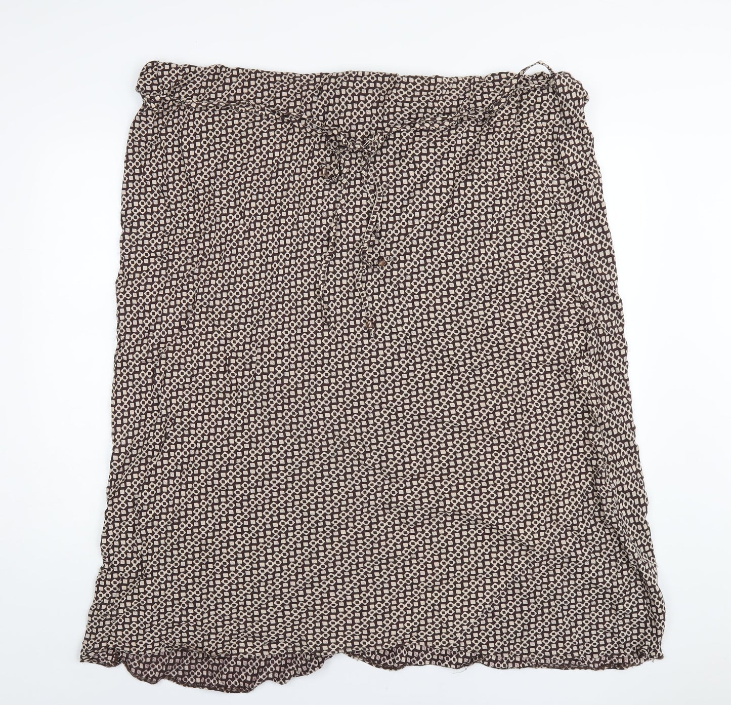 essence Womens Brown Geometric Viscose A-Line Skirt Size 28