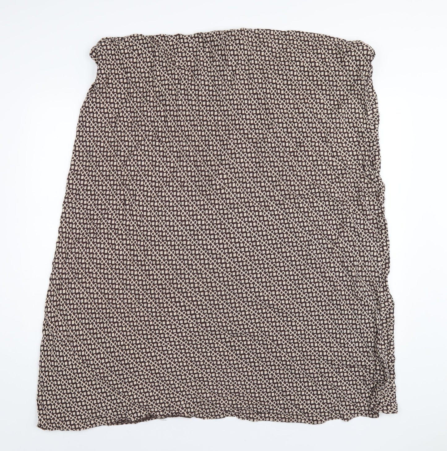 essence Womens Brown Geometric Viscose A-Line Skirt Size 28