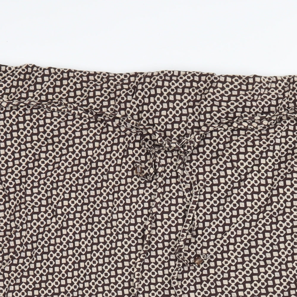 essence Womens Brown Geometric Viscose A-Line Skirt Size 28
